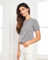 Quince Women's Mongolian Cashmere T-shirt In Heather Grey