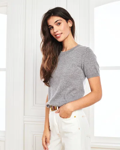 Quince Women's Mongolian Cashmere T-shirt In Heather Grey