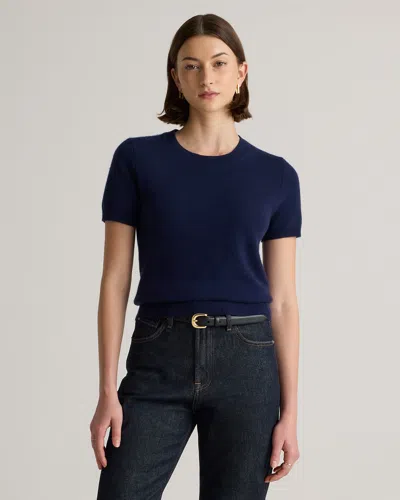 Quince Women's Mongolian Cashmere T-shirt In True Navy
