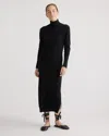 Quince Women's Mongolian Cashmere Turtleneck Midi Sweater Dress In Black
