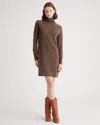Quince Women's Mongolian Cashmere Turtleneck Sweater Dress In Brown