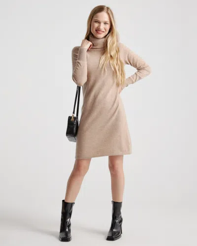 Quince Women's Mongolian Cashmere Turtleneck Sweater Dress In Oatmeal