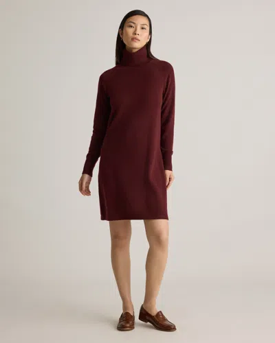Quince Women's Mongolian Cashmere Turtleneck Sweater Dress In Rich Burgundy