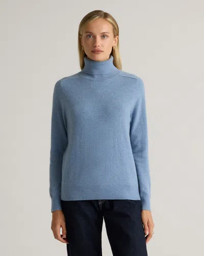 Quince Women's Mongolian Cashmere Turtleneck Sweater In Faded Denim