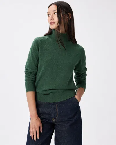 Quince Women's Mongolian Cashmere Turtleneck Sweater In Green