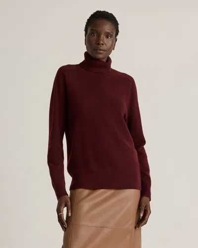 Quince Women's Mongolian Cashmere Turtleneck Sweater In Rich Burgundy