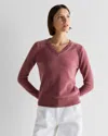 Quince Women's Mongolian Cashmere V-neck Sweater