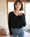 Quince Women's Mongolian Cashmere V-neck Sweater In Black