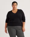 Quince Women's Mongolian Cashmere V-neck Sweater In Black