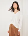 Quince Women's Mongolian Cashmere V-neck Sweater In Ivory