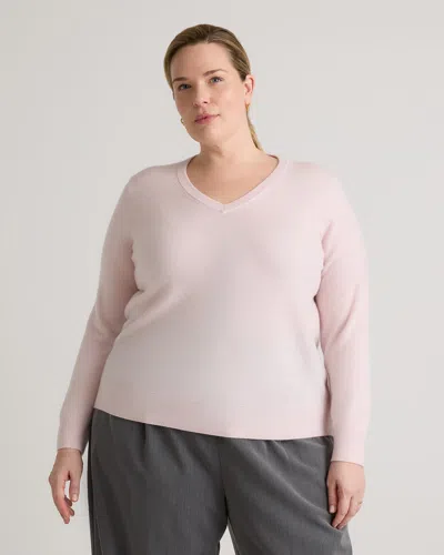Quince Women's Mongolian Cashmere V-neck Sweater In Minimal Pink