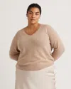 Quince Women's Mongolian Cashmere V-neck Sweater In Oatmeal