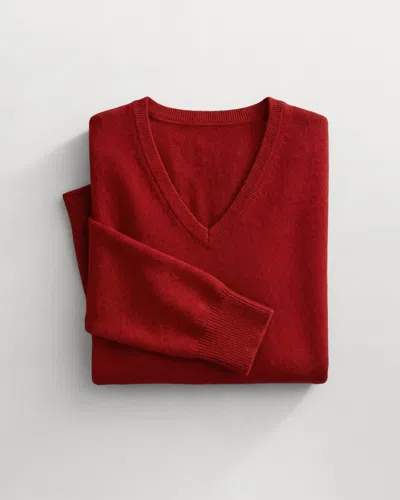 Quince Women's Mongolian Cashmere V-neck Sweater In Red