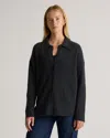 Quince Women's Mongolian Cashmere Wide-rib Oversized Collared Cardigan Sweater In Heather Charcoal