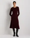 Quince Women's Mongolian Cashmere Wide-rib Midi Dress In Black