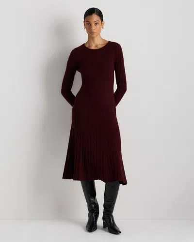 Quince Women's Mongolian Cashmere Wide-rib Midi Dress In Black