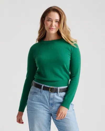 Quince Women's Mongolian Shrunken Cashmere Sweatshirt In Everglade Green