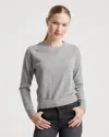Quince Women's Mongolian Shrunken Cashmere Sweatshirt In Heather Grey