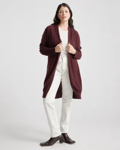 Quince Women's Mongolian Spring Cashmere Duster Cardigan Sweater In Burgundy