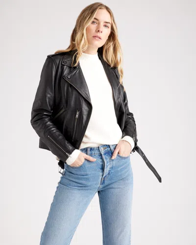 Quince Women's Motorcycle Jacket In Black