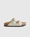 Quince Women's Nappa Leather Double Buckle Slide In Bone