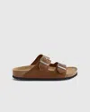 Quince Women's Nappa Leather Double Buckle Slide In Brown
