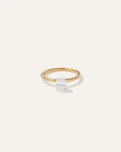 Quince Women's Natural Diamond Oval Petite Classic Engagement Ring In Yellow Gold