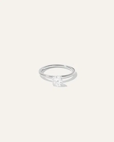 Quince Women's Natural Diamond Round Petite Classic Engagement Ring In White Gold