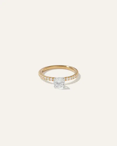 Quince Women's Natural Diamond Round Petite Pave Engagement Ring In Yellow Gold