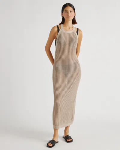 Quince Women's Open-knit Cover-up Maxi Dress In Beige