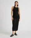 Quince Women's Open-knit Cover-up Maxi Dress In Black
