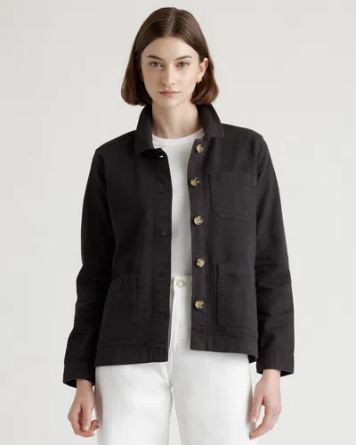 Quince Women's Organic Comfort Stretch Chore Jacket In Black