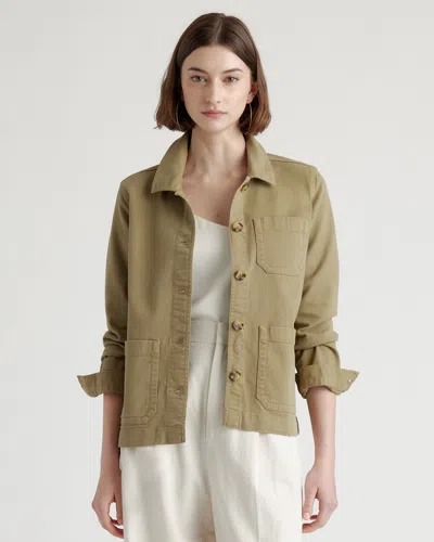 Quince Women's Organic Comfort Stretch Chore Jacket In Olive