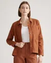 Quince Women's Organic Comfort Stretch Chore Jacket In Rust