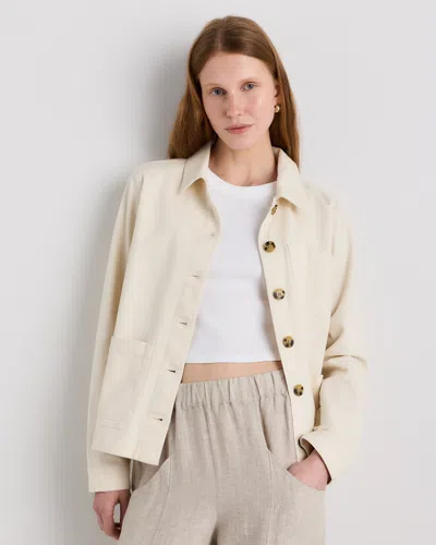Quince Women's Organic Comfort Stretch Chore Jacket In White