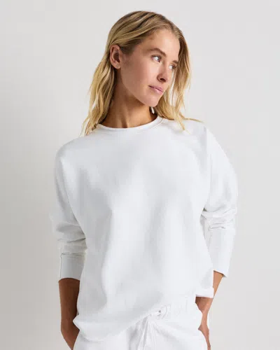 Quince Women's Organic French Terry Crew Neck Alpaca Sweater In Red