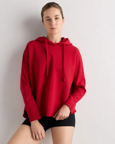 Quince Women's Organic French Terry Hoodie In Red