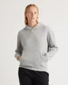 Quince Women's Organic Heavyweight Fleece Boyfriend Hoodie In Heather Grey