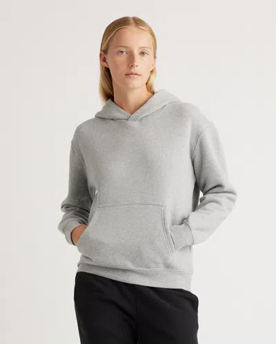 Quince Women's Organic Heavyweight Fleece Boyfriend Hoodie In Heather Grey