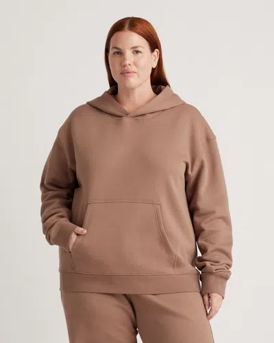 Quince Women's Organic Heavyweight Fleece Boyfriend Hoodie In Taupe