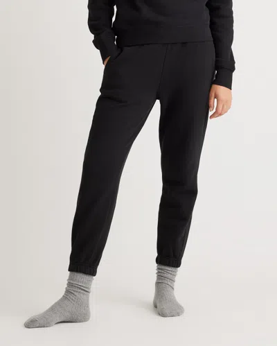 Quince Women's Organic Heavyweight Fleece Boyfriend Sweatpants In Black