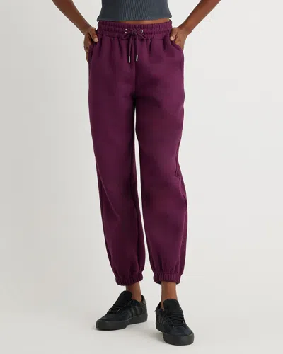 Quince Women's Organic Heavyweight Fleece Boyfriend Sweatpants In Plum