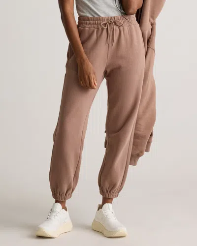 Quince Women's Organic Heavyweight Fleece Boyfriend Sweatpants In Taupe