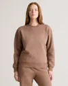 Quince Women's Organic Heavyweight Fleece Crew Neck Alpaca Sweater In Taupe