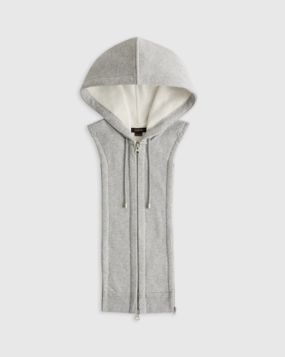 Quince Women's Organic Heavyweight Fleece Hoodie Blazer Insert In Heather Grey