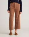 Quince Women's Organic Stretch Corduroy Cropped Wide Leg Pants In Brown