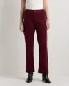 Quince Women's Organic Stretch Corduroy Cropped Wide Leg Pants In Burgundy