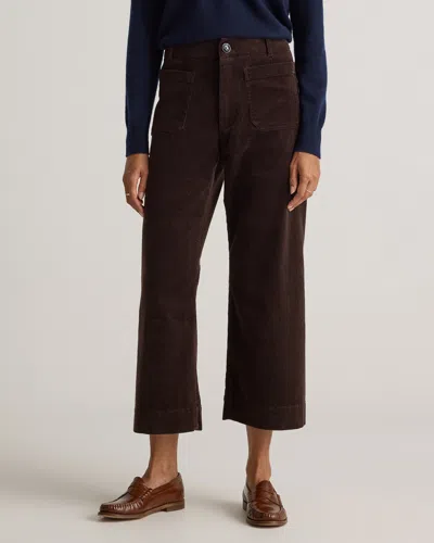Quince Women's Organic Stretch Corduroy Cropped Wide Leg Pants In Espresso