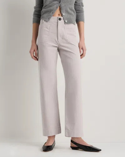 Quince Women's Organic Stretch Corduroy Cropped Wide Leg Pants In Granite Grey