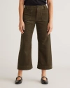 QUINCE WOMEN'S ORGANIC STRETCH CORDUROY CROPPED WIDE LEG PANTS